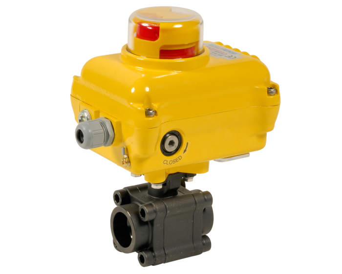 3 piece carbon steel ball valve 702 BW 1/2'' + SA05 230V AC